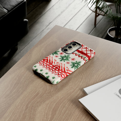 Watercolor Study of Christmas Patterns - Impact Resistant Phone Case